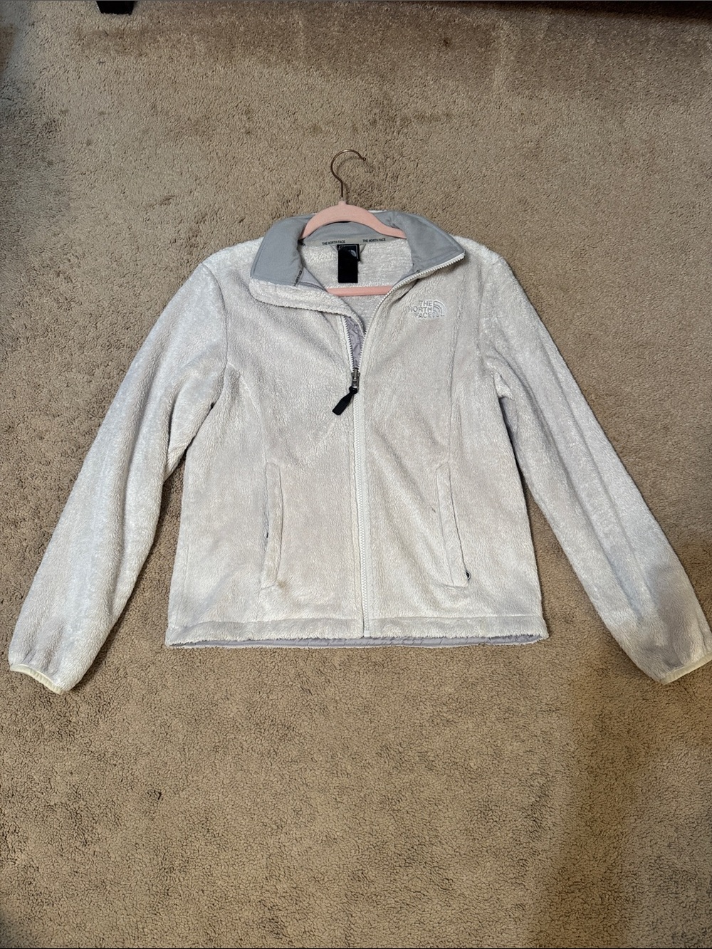 The North Face Light Gray Full-Zip Fleece Jacket